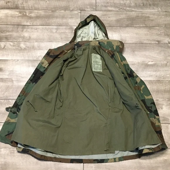Vtg 80s US Army Camo Parka Cold Weather Jacket Golden MFG Co
